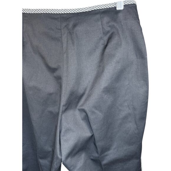 Willi Smith Stretch Black Pants Size 14 Gingham Trim Career Trousers NWT - Picture 12 of 15